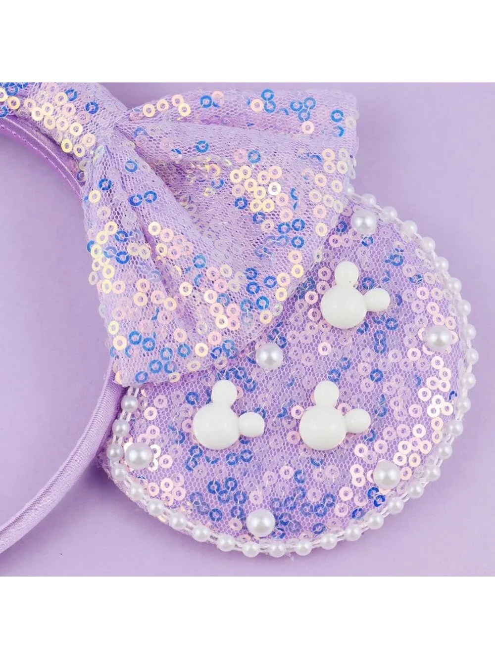 Women Purple Polyester Velvet Mickey Mouse Halloween Costume Headband
